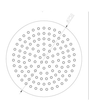 304 hoofddouche rond 25 cm mat zwart
