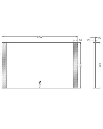 Sunny spiegel rechthoek met LED, dimbaar en spiegelverwarming 100 x 60 cm