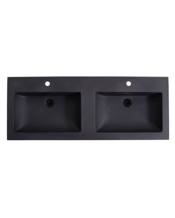 Sani DeLuxe Wastafel Quartz Classic 140 dubbele wasbak, zonder kraangat