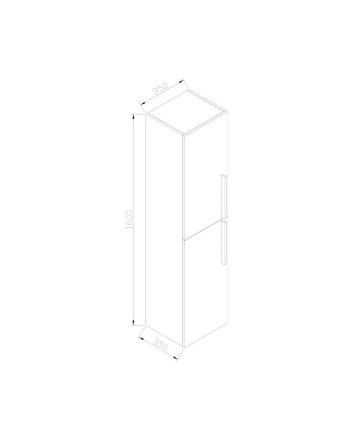 Sani DeLuxe BM Kolomkast met aluminium greep Hoogglans Antraciet
