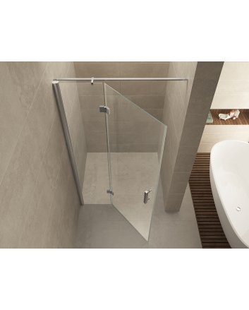 Vaz nisdeur met vast deel 1100 x 2000 x 8 mm nano helder glas/chroom