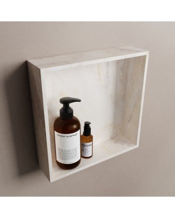 Mondiaz Easy Nis 29,5x29,5cm in solid surface kleur Ostra. 1 vak  geschikt voor in- of opbouw
