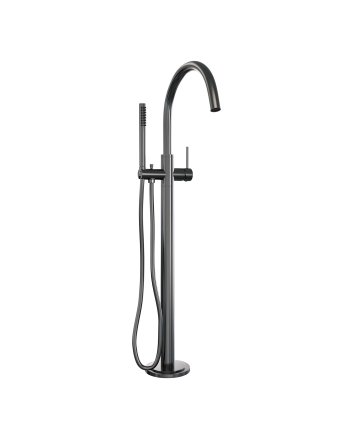 BRAUER Gunmetal Edition vrijstaande badmengkraan SET 01 met staaf handdouche en doucheslang gunmetal geborsteld PVD
