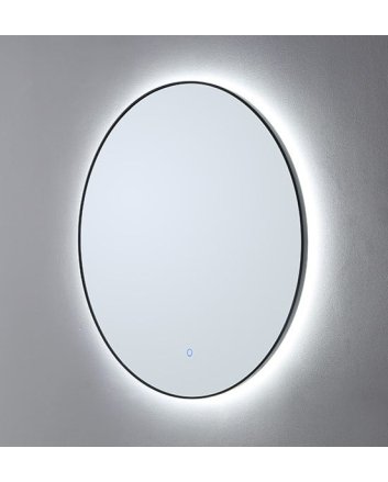 Sani DeLuxe Ronde spiegel Mat Zwart met LED verlichting, 3 kleur instelbaar &amp; dimbaar 60 incl. spiegelverwarming