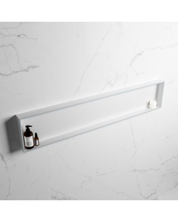 Mondiaz Easy Nis 149,5x29,5cm in solid surface kleur Clay | Talc. 1 vak  geschikt voor in- of opbouw