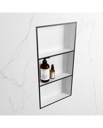 Mondiaz Easy Nis 59,5x29,5cm in solid surface kleur Urban | Talc. 3 vakken  geschikt voor in- of opbouw