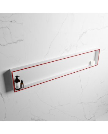 Mondiaz Easy Nis 149,5x29,5cm in solid surface kleur Fire | Talc. 1 vak  geschikt voor in- of opbouw