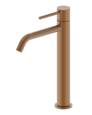 Style XL wastafelkraan hoog geborsteld brons koper