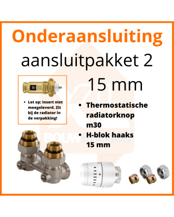 Eco 8 Thermostatisch aansluitpakket 2 t.b.v. 15 mm buis