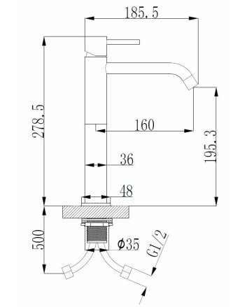 Style XL hoge wastafelmengkraan gunmetal