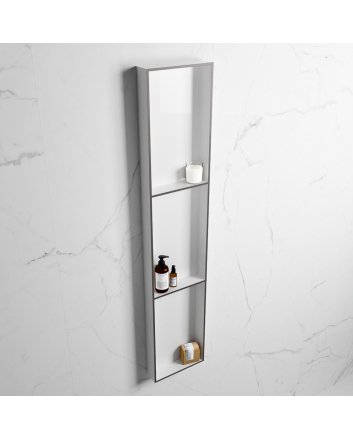 Mondiaz Easy Nis 149,5x29,5cm in solid surface kleur DarkGrey | Talc. 3 vakken  geschikt voor in- of opbouw