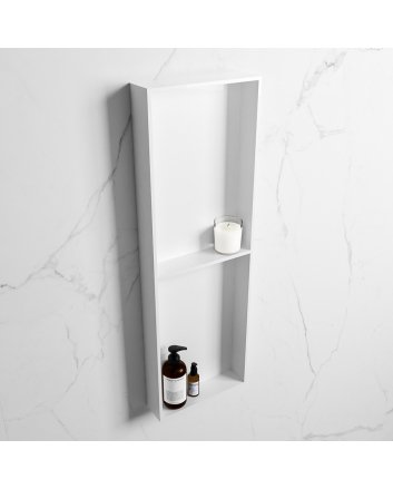 Mondiaz Easy Nis 149,5x29,5cm in solid surface kleur Talc | Talc. 2 vakken geschikt voor in- of opbouw