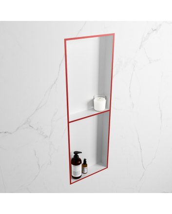 Mondiaz Easy Nis 149,5x29,5cm in solid surface kleur Fire | Talc. 2 vakken geschikt voor in- of opbouw