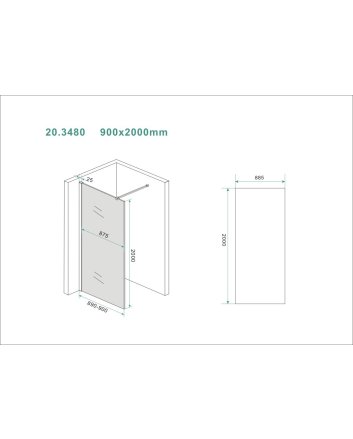 Slim glasplaat 900 x 2000 x 8 mm nano rookglas