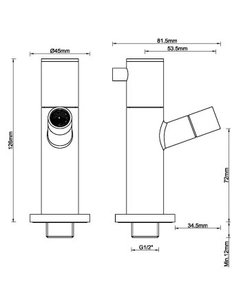 Amador fonteinkraan met muurbevestiging Kiwa 1/2'' geborsteld koper