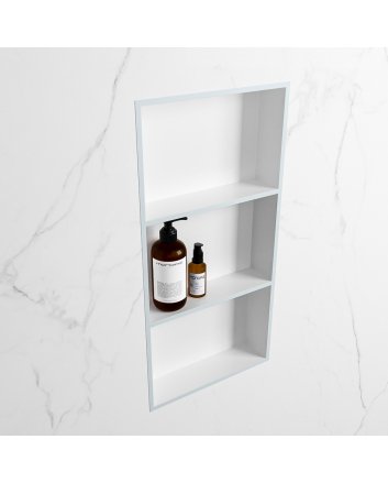 Mondiaz Easy Nis 59,5x29,5cm in solid surface kleur Clay | Talc. 3 vakken  geschikt voor in- of opbouw