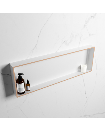 Mondiaz Easy Nis 89,5x29,5cm in solid surface kleur Rosee | Talc. 1 vak geschikt voor in- of opbouw