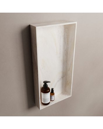 Mondiaz Easy Nis 59,5x29,5cm in solid surface kleur Ostra. 1 vak geschikt voor in- of opbouw