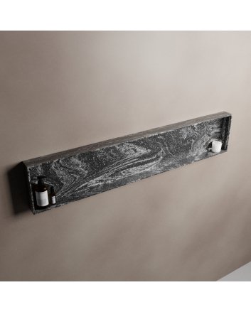 Mondiaz Easy Nis 149,5x29,5cm in solid surface kleur Lava. 1 vak  geschikt voor in- of opbouw