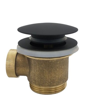Caral clickwaste afvoerplug vrijstaand bad 1 1/2" mat zwart