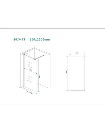 Slim glasplaat 850 x 2000 x 8 mm nano helder glas