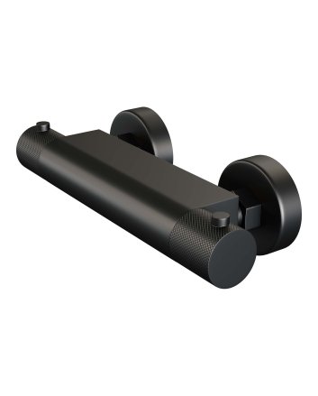 BRAUER Black Carving opbouw douche thermostaatkraan mat zwart