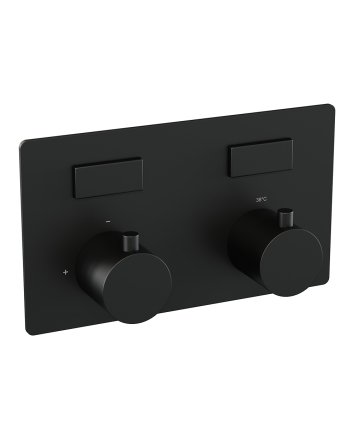 BRAUER Black Edition 2-weg inbouwthermostaat met drukknoppen met in- en afbouwdelen mat zwart
