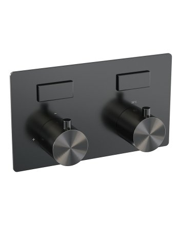 BRAUER Gunmetal Edition 2-weg inbouwthermostaat met drukknoppen met in- en afbouwdelen gunmetal geborsteld PVD