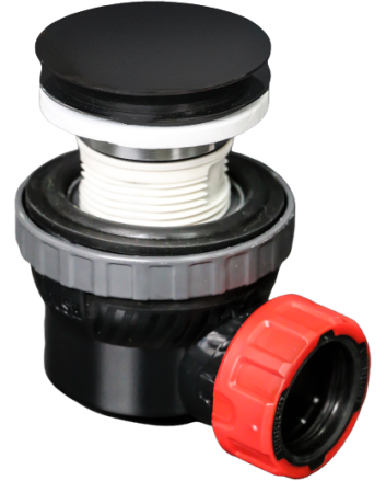 Mondiaz Ruimte besparende click sifon 6,7cm hoog rond black messing