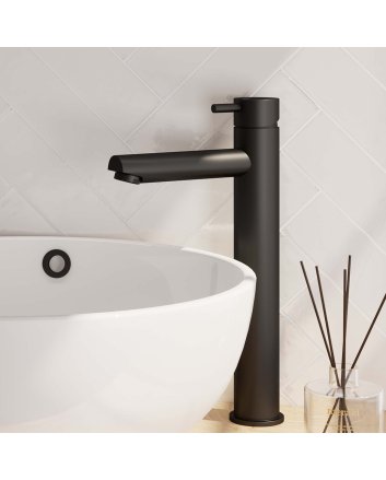 BRAUER Black Edition verhoogde opbouw wastafelmengkraan model B mat zwart
