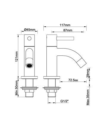 Cadans fonteinkraan Kiwa 1/2" chroom