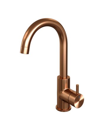 BRAUER Copper Edition hoge opbouw wastafelmengkraan met draaibare ronde uitloop model B koper geborsteld PVD