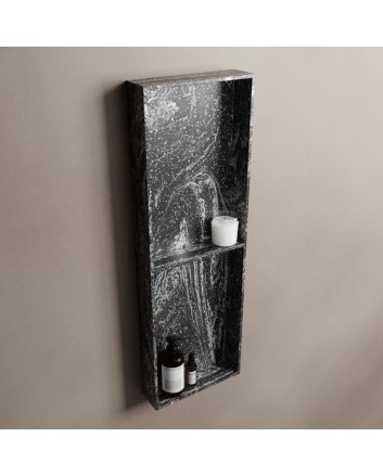 Mondiaz Easy Nis 59,5x29,5cm in solid surface kleur Lava. 3 vakken  geschikt voor in- of opbouw