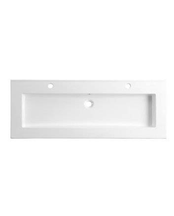 Sani DeLuxe Wastafel Keramiek Classic 120 enkele wasbak, met twee kraangaten