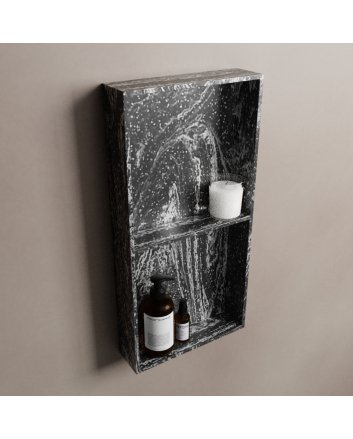 Mondiaz Easy Nis 59,5x29,5cm in solid surface kleur Lava. 2 vakken geschikt voor in- of opbouw