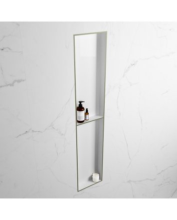 Mondiaz Easy Nis 89,5x29,5cm in solid surface kleur Army | Talc. 2 vakken geschikt voor in- of opbouw