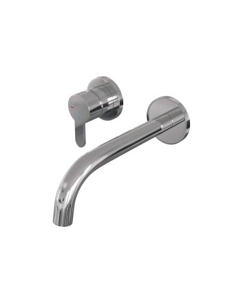 BRAUER Chrome Edition inbouw wastafelmengkraan met gebogen uitloop en rozetten model D2 chroom