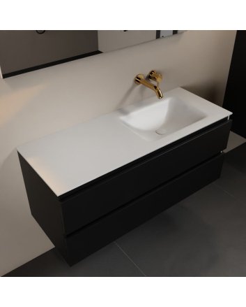Mondiaz Aivy 120cm badmeubel Urban, wastafel Talc solid surface rechts zonder kraangat