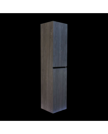 Sani DeLuxe Trendline basic kolomkast met greeplijst Mat Zwart Silver Oak