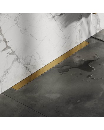 BRAUER Douchegoot met multifunctioneel rooster en flens voor wandmontage 7 x 90 goud geborsteld PVD