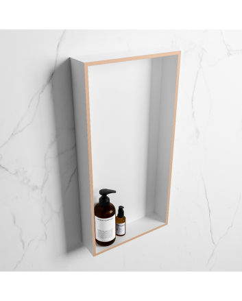 Mondiaz Easy Nis 59,5x29,5cm in solid surface kleur Rosee | Talc. 1 vak geschikt voor in- of opbouw