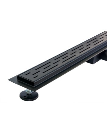 Sani DeLuxe Douchegoot Mat Zwart met flens 100