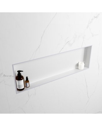Mondiaz Easy Nis 89,5x29,5cm in solid surface kleur Cale | Talc. 1 vak  geschikt voor in- of opbouw