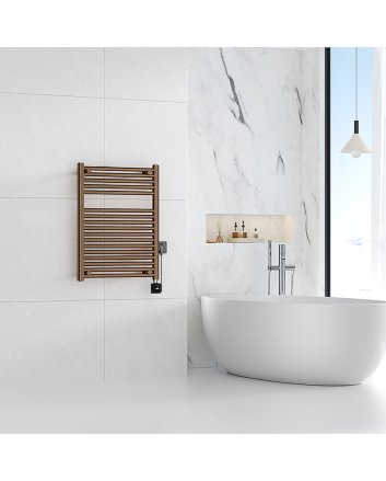 Elara elektrische radiator Smart WiFi 76,6 x 60 cm geborsteld brons koper PVD