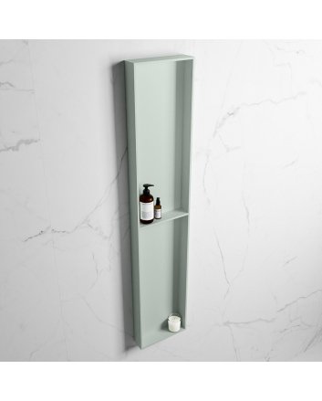 Mondiaz Easy Nis 89,5x29,5cm in solid surface kleur Greey | Greey. 2 vakken geschikt voor in- of opbouw