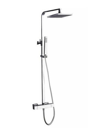 Sani DeLuxe Doucheset opbouw thermostatisch (in hoogte verstelbaar) vierkant Chroom