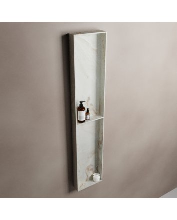 Mondiaz Easy Nis 89,5x29,5cm in solid surface kleur Frappe. 2 vakken geschikt voor in- of opbouw
