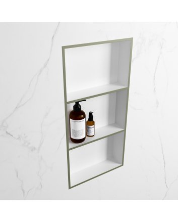 Mondiaz Easy Nis 59,5x29,5cm in solid surface kleur Army | Talc. 3 vakken  geschikt voor in- of opbouw