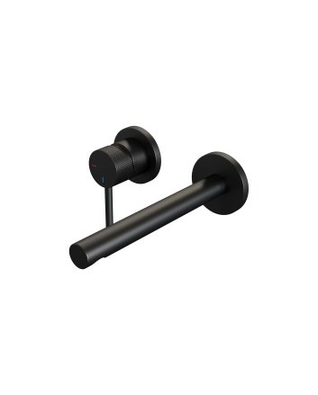 BRAUER Black Carving inbouw wastafelmengkraan met rechte uitloop en rozetten model A2 mat zwart