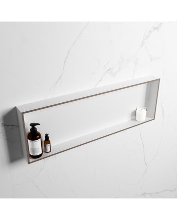 Mondiaz Easy Nis 89,5x29,5cm in solid surface kleur Smoke | Talc. 1 vak  geschikt voor in- of opbouw